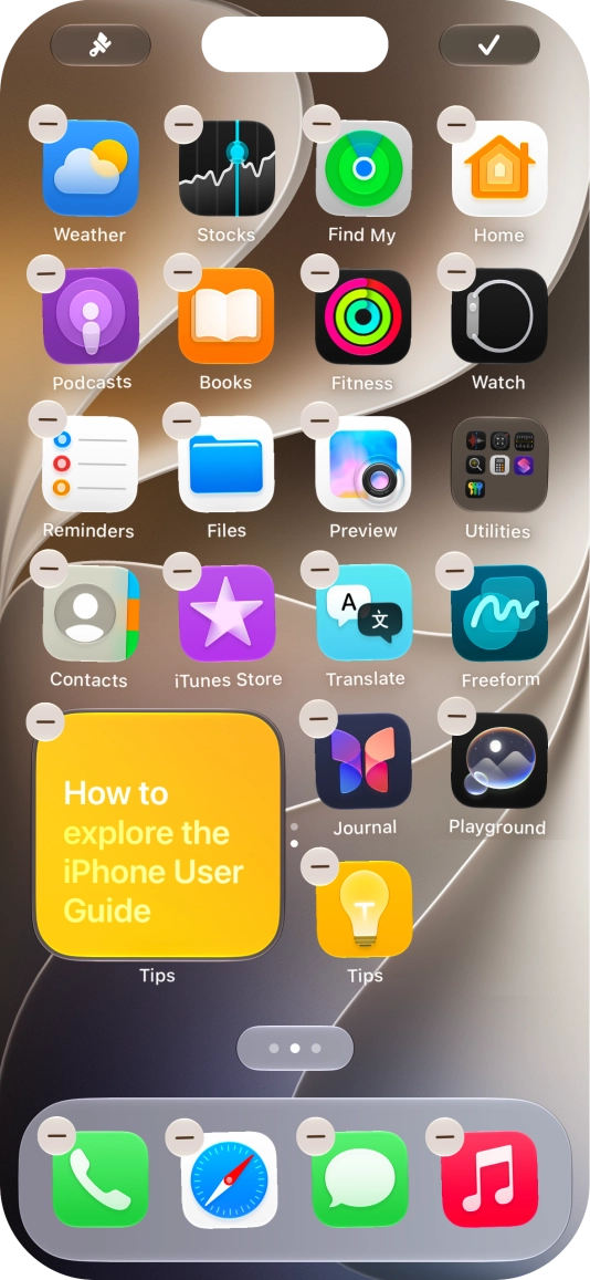 Press the confirm icon.