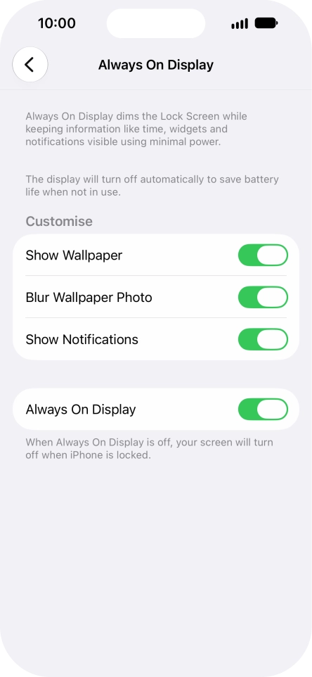 Press the indicator next to 