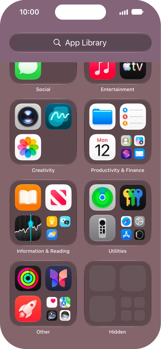 The app is now placed in the Hidden folder in the App Library.