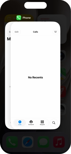 Slide upwards on the required application to end it.
