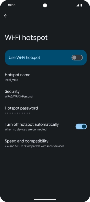 Press Hotspot name.