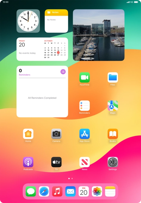 Slide your finger downwards starting from the top right side of the screen.