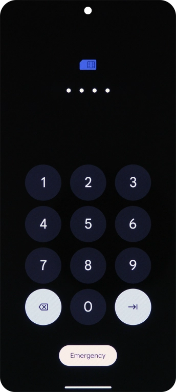 If your SIM is locked, key in your PIN and press arrow left. The default PIN is 1111.