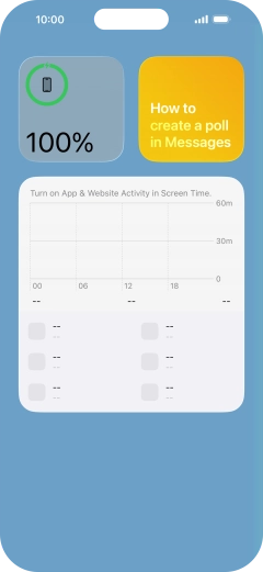 Slide your finger up or down on the screen to see more widgets.