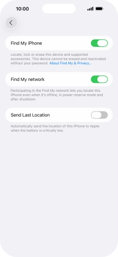 Press the indicator next to 