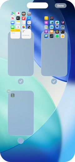 Press the delete icon next to the required home screen page.
