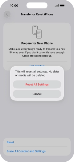 Press Reset All Settings.