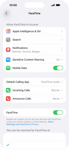 Press the indicator next to 
