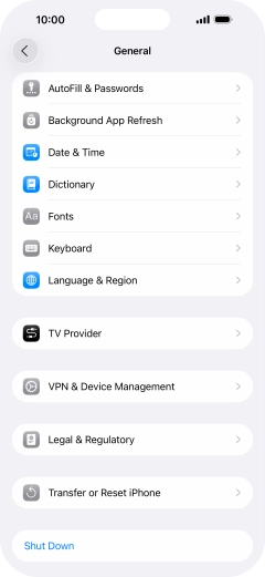 Press Transfer or Reset iPhone.