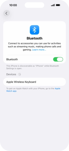 Press the required Bluetooth device and follow the instructions on the screen to pair the device with your phone.
