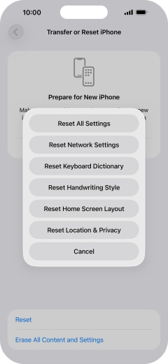 Press Reset Network Settings.