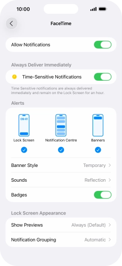 Press the indicator next to 