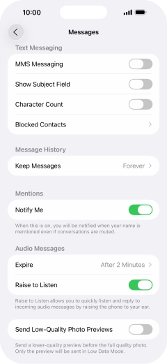 Press the indicator next to 
