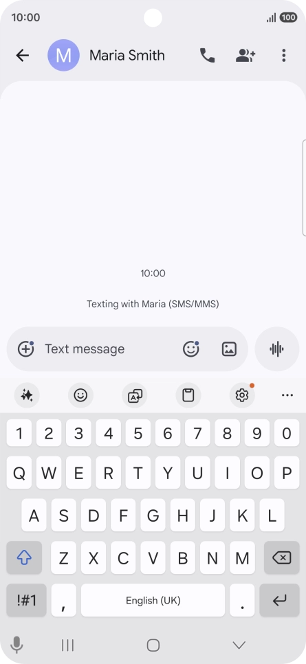 Select an existing conversation or create a new message and press the AI icon.