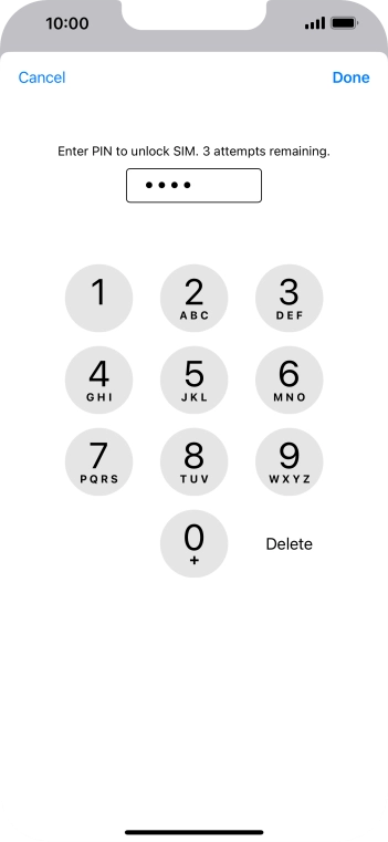 Key in your PIN and press Done. The default PIN is 1111.