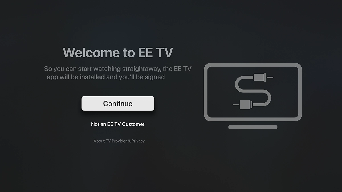 If required, follow the instructions on the screen to log on with your EE TV username and password and highlight Continue.