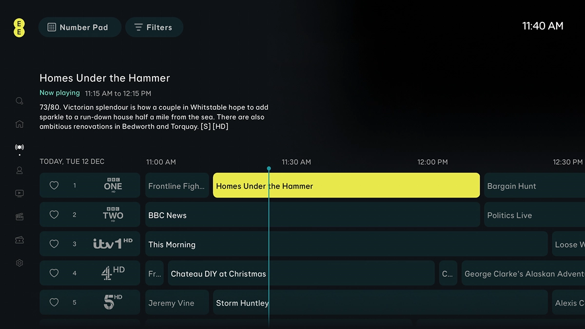 Highlight the required programme.