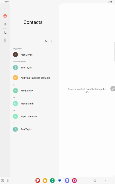Press the new contact icon.