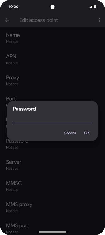 Key in secure and press OK.