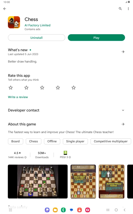 Press Uninstall.