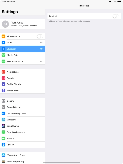 Press the indicator next to 