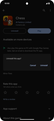 Press Uninstall.