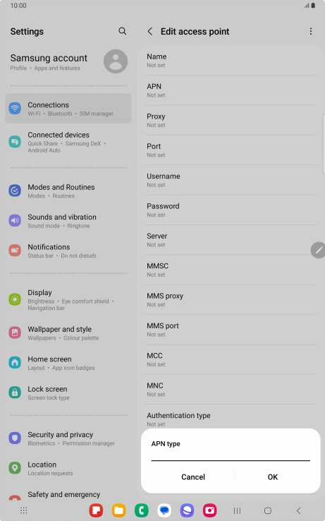 Key in default and press OK.