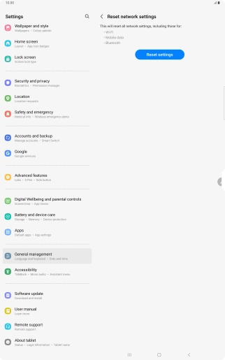 Press Reset settings.