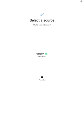 Press the required setting and follow the instructions on the screen to transfer content from another device.