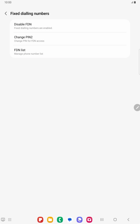 Press Disable FDN.