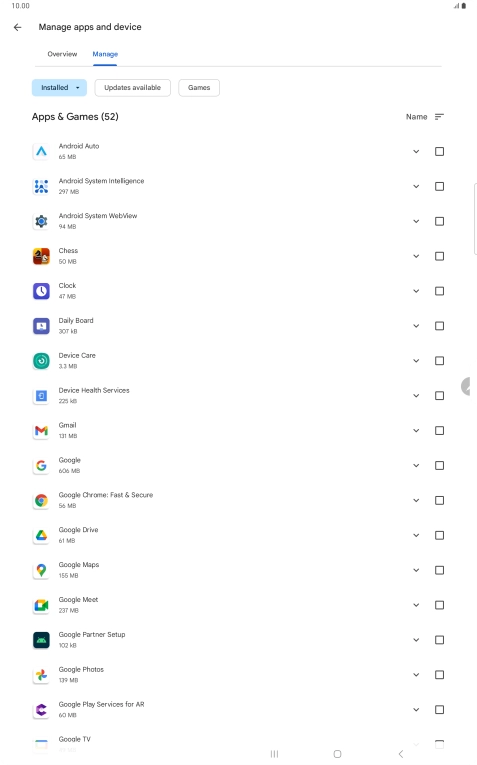 Press the required app.