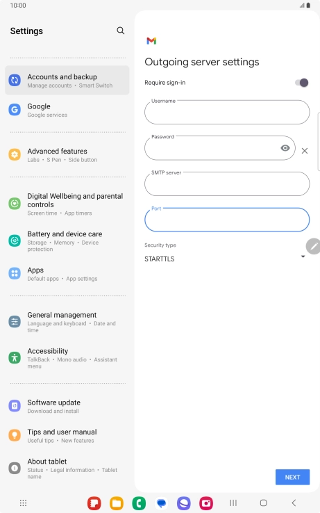 Press the drop down list below 