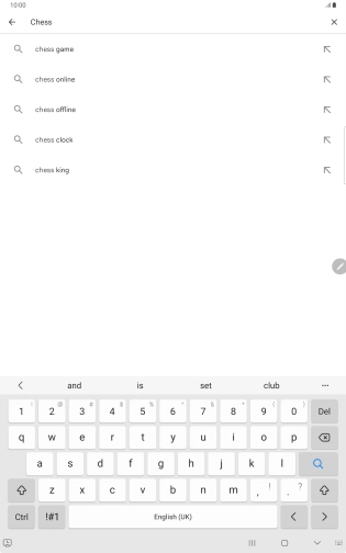 Key in the name or subject of the required app and press the search icon.