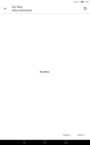 To create a new folder, press the new folder icon and follow the instructions on the screen to create a new folder.