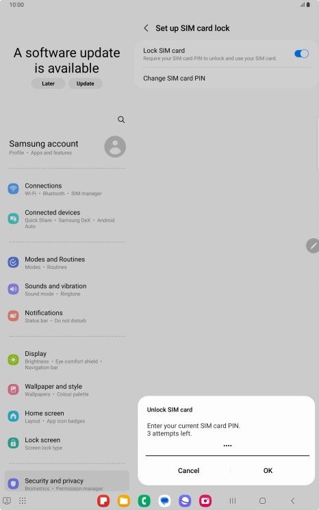 Key in your PIN and press OK. The default PIN is 1111.