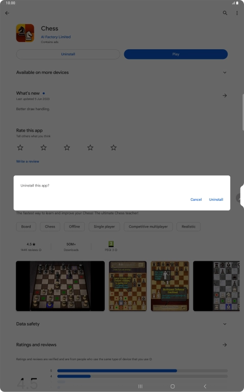 Press Uninstall.