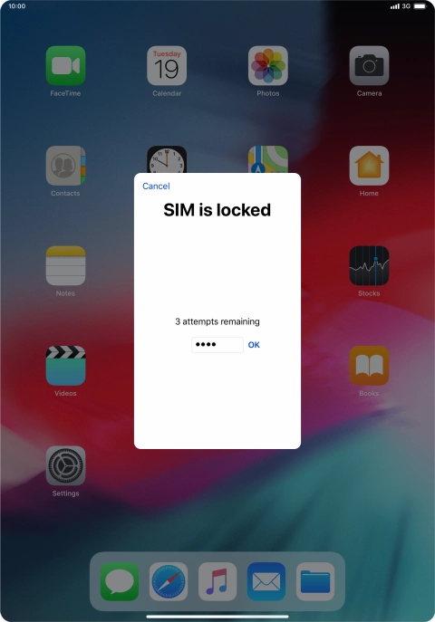 If your SIM is locked, key in your PIN and press OK. The default PIN is 1111.