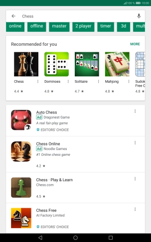 Press the required app.