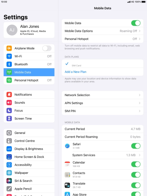 The total data usage is displayed next to Current Period.