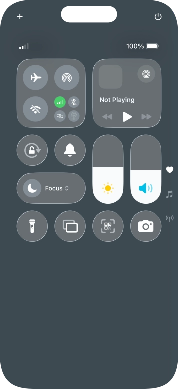 Press the flight mode icon to turn the function on or off.