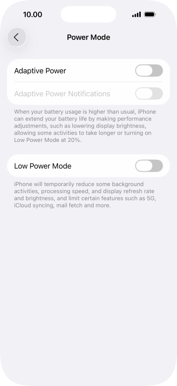 Press the indicator next to 