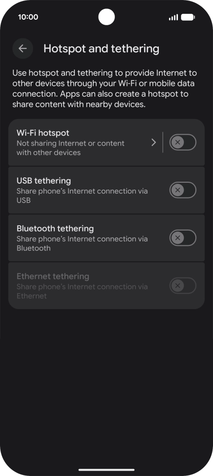 Press Wi-Fi hotspot.