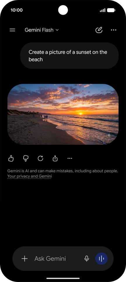 You can also ask Gemini to generate a picture based on your description.