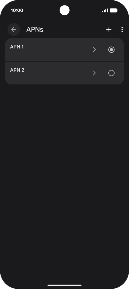 Press the field next to the data connection to activate it.