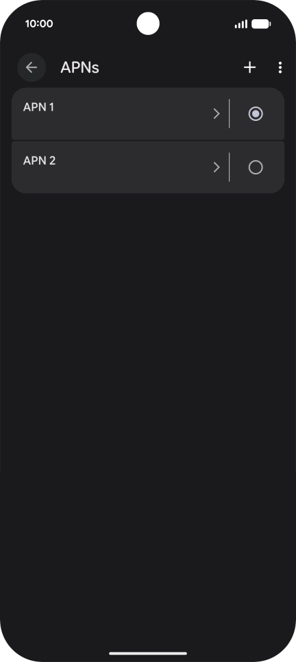 Press the field next to the data connection to activate it.