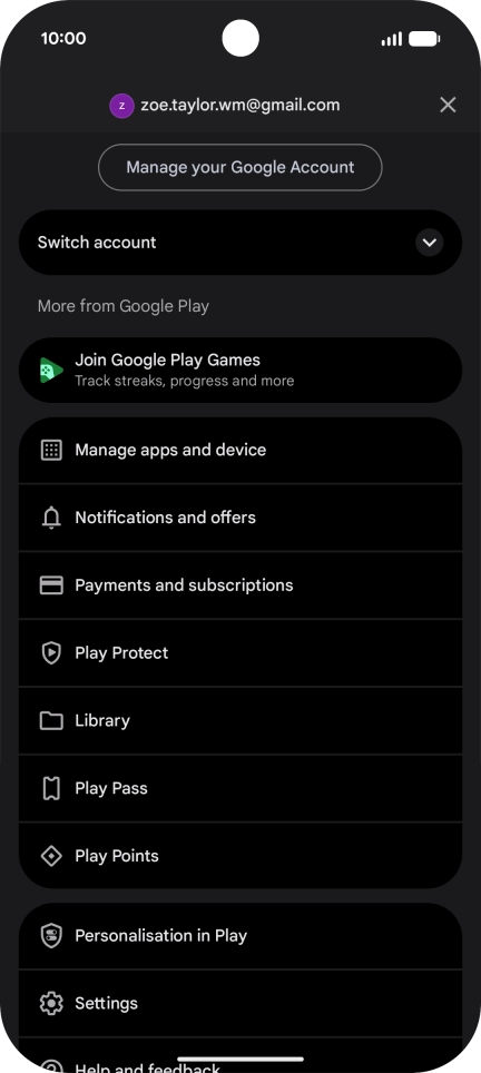 Press Manage apps and device.