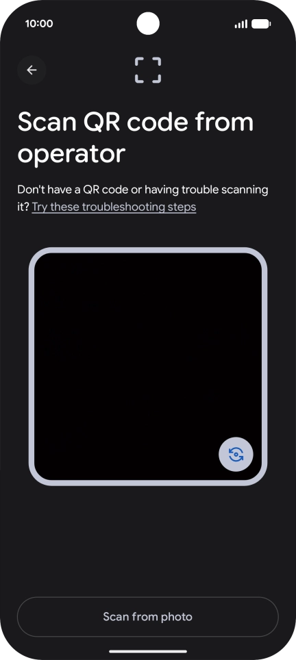 Place the QR code you've received inside the phone camera frame to scan the code.