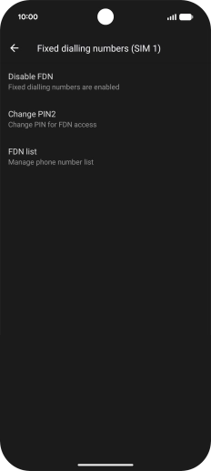 Press Disable FDN.