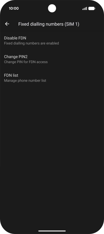 Press Disable FDN.