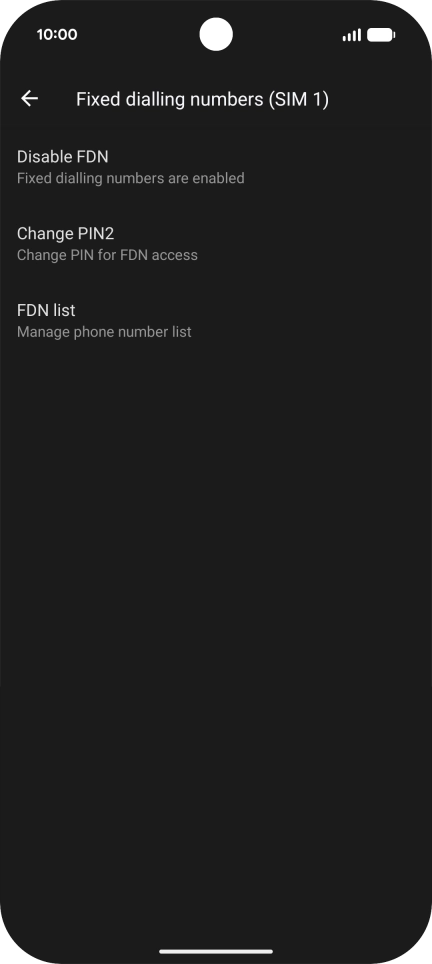 Press Disable FDN.